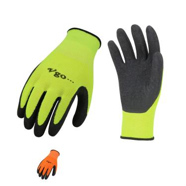 Imagem de Vgo... 6 Pares De Luvas Trabalho E Jardinagem Revestidas Borracha Látex (Tamanho Gg, Verde Laranja Alta Visibilidade, Rb6023)