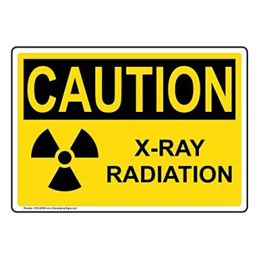 Imagem de ComplianceSigns. Com Sinal de Radiação de Raio X, Plástico de 18 x 12,7 cm para Instalações Médicas Hazmat