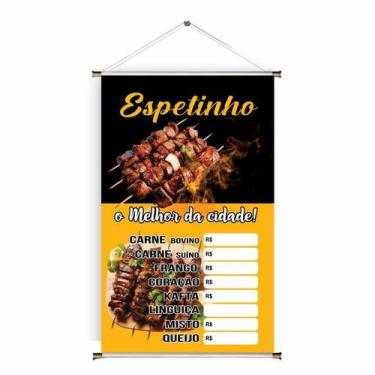 Imagem de Banner pronto Churrasco Espetinho BA 017 medida 45x70 cm arte pronta