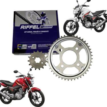 Imagem de Kit Relação Tranção Transmissão Cg Titan Fan 160 2016 2017 2018 2019 2