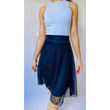 Imagem de Saia Midi Godê Tule Retrô poá Moda Evangelica Feminina - Pamplovest, A