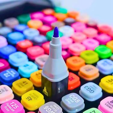 Imagem de Canetas Touch 120 Cores – Kit Marcadores Álcool Ponta Dupla com Estojo, Canetinhas para Pintar, Desenhar, Colorir, Ilustrar e Caligrafia – Ideal para Profissionais e Iniciantes