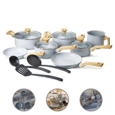 Imagem de Jogo De Panelas 10 Pç 2Mm Cerâmico Premium Indução- Grafite