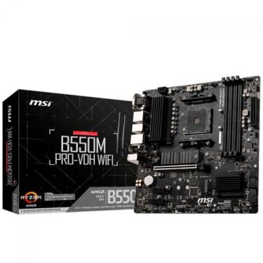 Imagem de Placa Mãe MSI B550M PRO-VDH WIFI, Chipset B550, AMD AM4