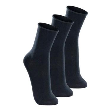 Imagem de Kit com 3 Pares de Meias sem Punho Casual Lupo 1275-011, Azul marinho,