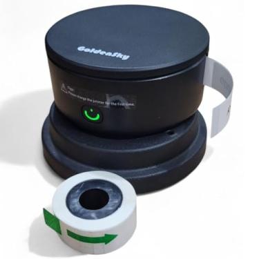 Imagem de Impressora Térmica + etiqueta autoadesiva segmentada 15mm Aplicativo Label Printer Etiqueta Customizada Colorida Branca Portátil para etiquetar material pote papelaria produtos embalagens