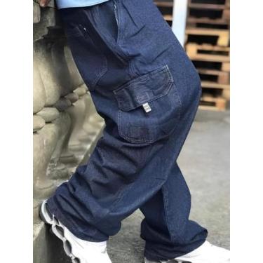 Imagem de Calca Masculina Cargo Dazzling Jeans Balão Extra Grande Bolso Original