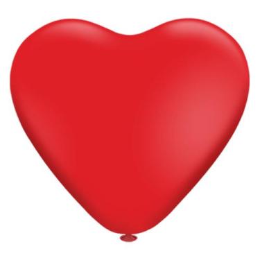 Imagem de Balao Liso 10 Coracao Vermelho C/25 Pic Pic