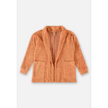 Imagem de Cardigan em Material Sintético Infantil para Menina Up Baby, Laranja, 