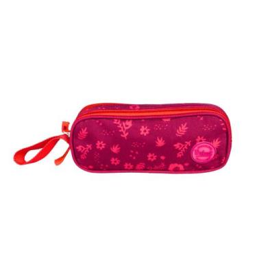 Imagem de Estojo Duplo Juvenil Impermeável Rabisk Floral RK2482, Vermelho