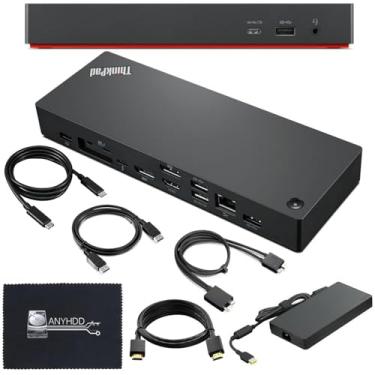 Imagem de ANYHDD 40B00300US Lenovo Docking Station USB C Bundle - Lenovo Thinkpad Docking Station Thunderbolt 4 Dock with 300W AC Adapter + HDMI Cable + DisplayPort Cable + Thunderbolt Cable + Micr
