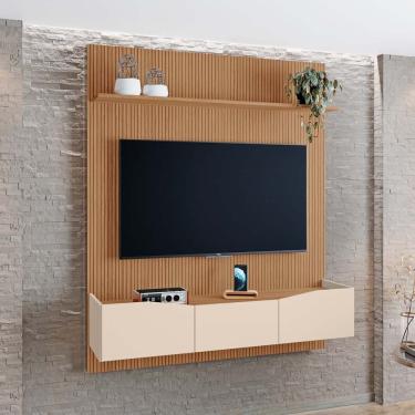Imagem de Painel Luciana 100% MDF Tuboarte 3 Porta Basculante p/ TVs de Até 55 Polegadas