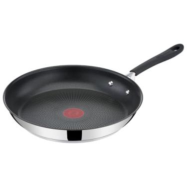 Imagem de Frigideira Tefal Jamie Oliver 28cm, Inox, com Fundo de Indução, Revestimento Titanium e Thermo Sinal