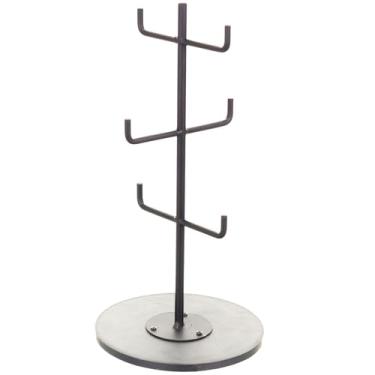 Imagem de Organizador Porta Canecas, Cor Preto Microtextura com Madeira Preta, Metaltru