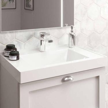 Imagem de Pia De Banheiro Embutir 60cm Branco Milano - On Móveis