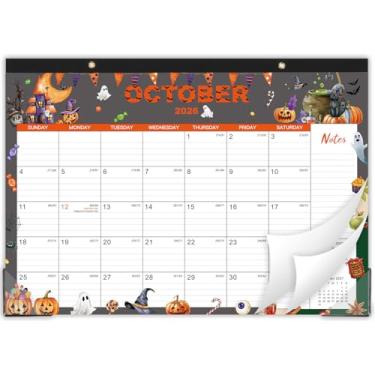 Imagem de Calendário de mesa 2026 - janeiro de 2026 - dezembro de 2026, 30,5 x 43,2 cm, bloco de calendário de 12 meses com protetores de canto, linha de corte, orifício para pendurar, calendário grande de mesa