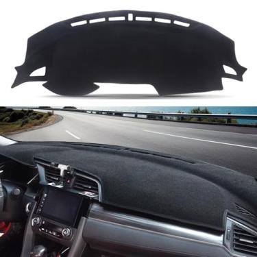 Imagem de Blazeray Capa de painel de painel tapete pad tapete personalizado para Honda Civic Coupe Sedan/Hatchback 2016 2017 2018 2019 2020 2021 acessórios antiderrapante tapete protetor de console central