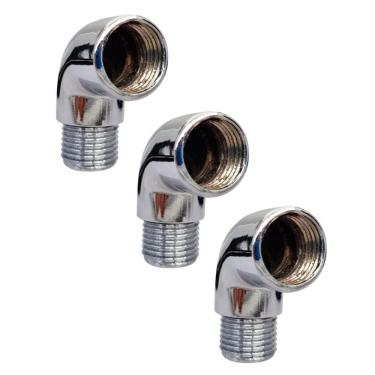 Imagem de Kit 3 Joelho Cotovelo Curva Metal Crômado Rm X Rf 1/2`` X90