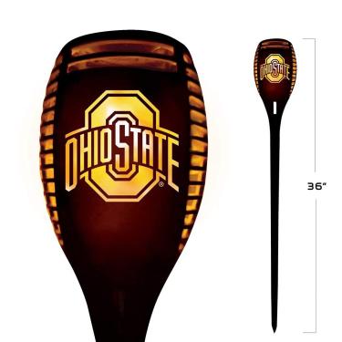 Imagem de Sporticulture Lanterna solar NFL Indianapolis Colts LED - Luz de chama cintilante à prova d'água de 91 cm - durável, resistente ao sol, decoração externa para pátio, varanda, jardim ou paisagem à