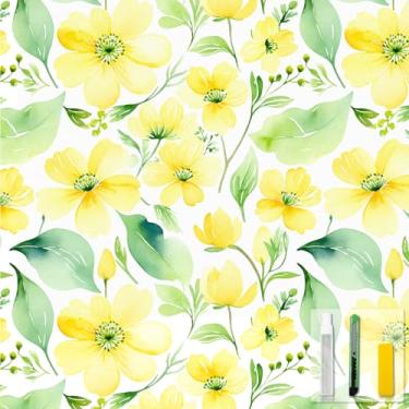 Imagem de Película de privacidade para janela de vitral decorativa para decoração de sala de casa, película de janela fosca com aderência estática, blackout para banheiro, quarto, carro (Sunlit Bloom Reverie)