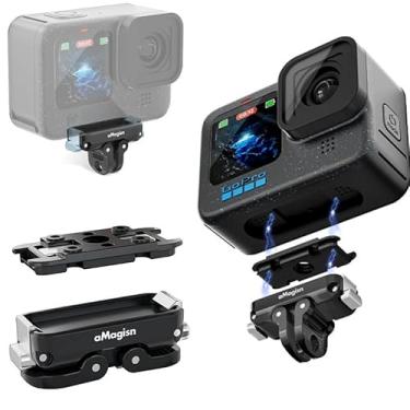 Imagem de Coyktonty Suporte de liberação rápida para GoPro Hero13 12 11 10 9/11 Mini/MAX, adaptador magnético de liga de alumínio, adaptador de liberação rápida, tripé conectável para selfie