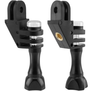 Imagem de BENACES Pacote com 2 adaptadores de suporte vertical para câmera, conversor de orientação de 90 graus, conector de suporte de cotovelo para GoPro Hero Series, compatível com Insta360, SJCAM, DJI