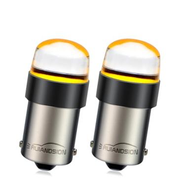 Imagem de Ruiandsion 1156 BA15S 1003 1141 7506 1156A Lâmpadas LED Estroboscópicas Amarelo Âmbar 24V CBO 12SMD Luzes Traseiras de Sinal LED de Contato Único para Carro Motocicleta (pacote com 2)
