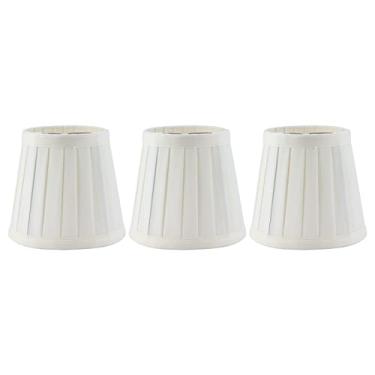 Imagem de 3pcs E14 Clipe Em Abajur Branco para Lustre de Velas, Tom de Luminária de Tecido Com Clipe de Ferro, Ambiente Quente para o Hotel KTV Club, Lâmpada