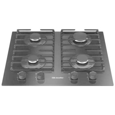 Imagem de Cooktop 4 Bocas Gás Mesa De Vidro Preto Bivolt Mueller