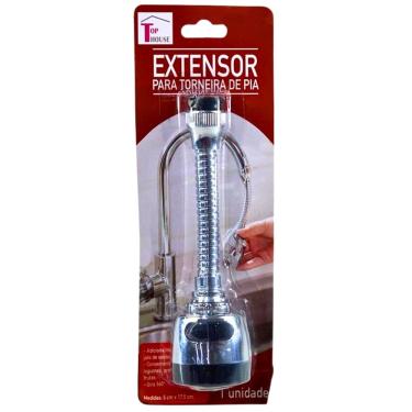 Imagem de Extensor de Torneira Pia Cozinha Plástico 17,5cm 2 Jatos