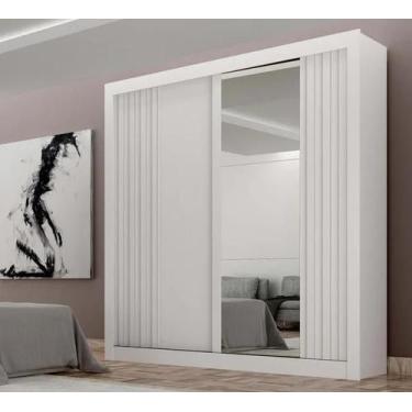 Imagem de Guarda Roupa Milano 2 Pts Com Espelho Branco - Leifer - Leifer Móveis 
