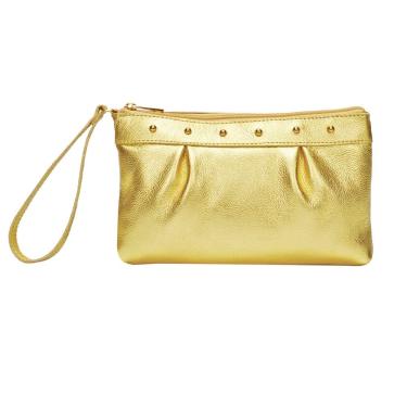 Imagem de Bolsa Clutch Festa Casamento Carteira de Mão Porta Celular em Couro