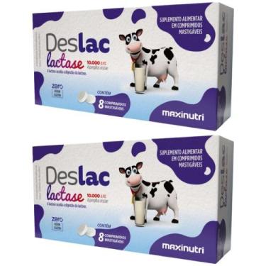 Imagem de KIT 2X DESLAC Lactase 10.000 FCC 8 comprimidos - Maxinutri