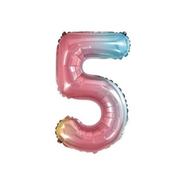 Imagem de Balão Número Metalizado Multicolor 75cm - PartiuFesta, 5