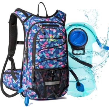 Imagem de Mochila de hidratação REINOS com bexiga de 6L para homens e mulheres, mochila diária com isolamento térmico | Ótima para caminhadas, corrida, ciclismo, acampamento, esqui, atividades ao ar livre (flamingo)