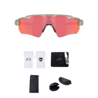 Imagem de Oakley Óculos de sol Radar EV Path OO9208 Shield | Pacote com kit de limpeza e bolsa de microfibra branca, Tinta cinza fosco/Prizm Trail Torch