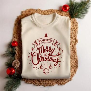 Imagem de Camiseta Unissex Natal Merry Christmas Bola de Natal Festa Personaliza