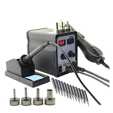 Imagem de Estação de solda 8586D + display digital 2 em 1 ferro de solda elétrico + estação de retrabalho SMD com pistola de ar quente (cor: conjunto-2)