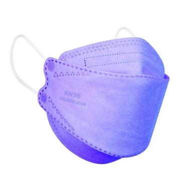 Imagem de Máscaras faciais KN95 Borje, pacote com 50 roxas, embaladas individual