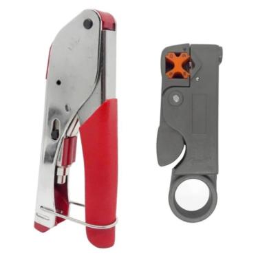 Imagem de Alicate Crimpar Coaxial Rg6 + Decapador De Cabos