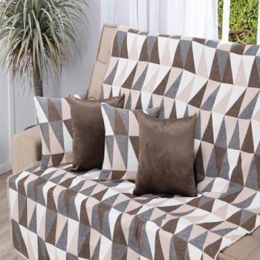 Imagem de Xale Manta Jacquard Decorativo Protetor Para Sofá E Cama 1,35m Tecido 