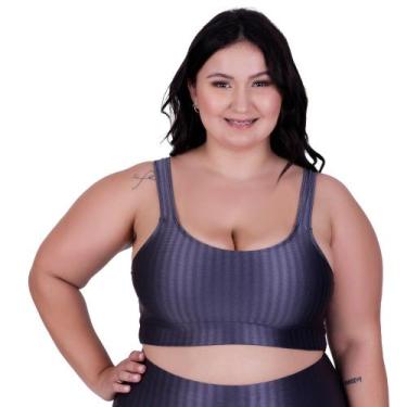 Imagem de Top Fitness Cropped de Academia Plus Size 3D Nicole - Naka Modas, Cinz