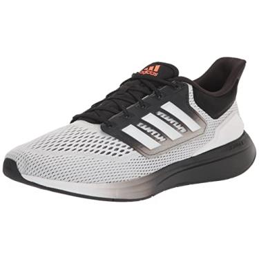 Imagem de adidas Tênis de corrida masculino EQ21, Branco/Laranja Solar, 14