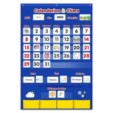 Imagem de Pocket Chart Godery Spanish Calendar & Weather 140 peças