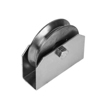 Imagem de Roldana Ferro Maciça 80 Tipo V (cantoneira) Caixa Fechada Aço - Ferros