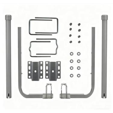 Imagem de Guias de reboque de barco, 101.6 cm/121.9 cm ajustável, 2 peças de guia de reboque de aço galvanizado à prova de ferrugem, guias de reboque com tubos de PVC, para barco de esqui, barco de pesca