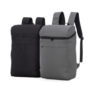 Imagem de Mochila Térmica 16L em Poliéster 600D com Forro em PEVA – Bolso Frontal, Alças Acolchoadas, Conserva Alimentos e Bebidas, Ideal para Academia, Viagens e Piqueniques (Preto)