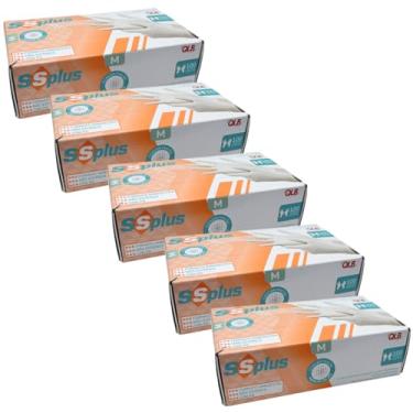 Imagem de Kit 500 Luvas Latex "M" Com Pó - SSPLUS | 5 Caixas com 100 Unidades