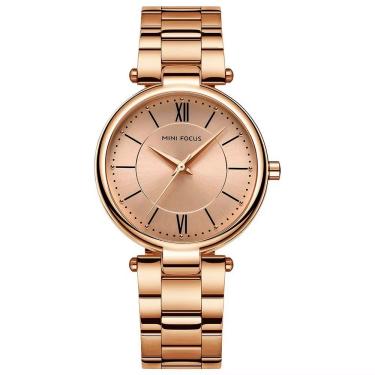 Imagem de Relógio Feminino Pulseira De Aço Inoxidável á Prova D´agua Quartzo Rose