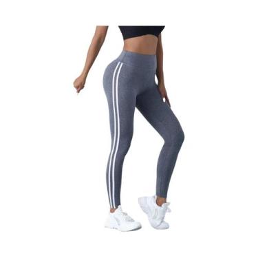 Imagem de Calças De Yoga Listradas Em Bloco De Cores, Slimming, Fitness, Outono,